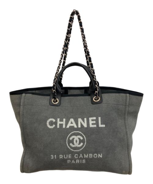 CHANEL（シャネル）CHANEL (シャネル) ドーヴィル GM 2WAY トートバッグ グレーの古着・服飾アイテム
