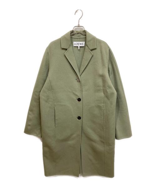 LOEWE（ロエベ）LOEWE (ロエベ) アナグラム釦 ウール＆カシミヤ ダブルフェイス コート グリーン サイズ:36の古着・服飾アイテム