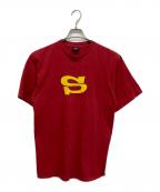 stussyステューシー）の古着「SロゴプリントTシャツ」｜レッド