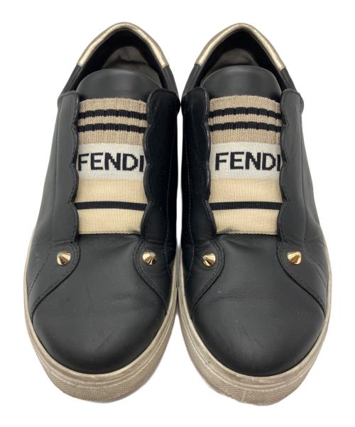 FENDI（フェンディ）FENDI (フェンディ) エラスティックバンド スニーカー スリッポン ブラック サイズ:38の古着・服飾アイテム