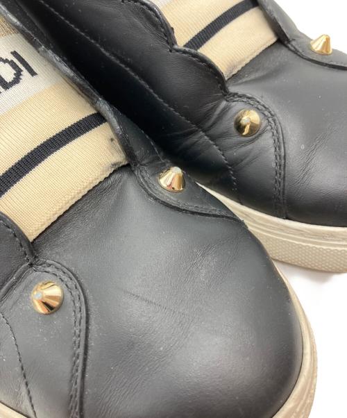 FENDI（フェンディ）FENDI (フェンディ) エラスティックバンド スニーカー スリッポン ブラック サイズ:38の古着・服飾アイテム