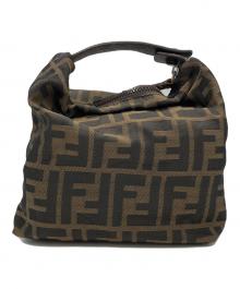 FENDI（フェンディ）の古着「ズッカ柄ハンドポーチ」｜ブラック×ブラウン