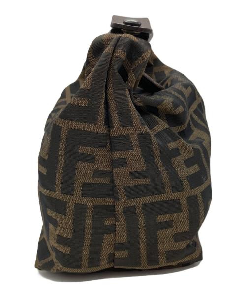 FENDI（フェンディ）FENDI (フェンディ) ズッカ柄ハンドポーチ ブラック×ブラウンの古着・服飾アイテム