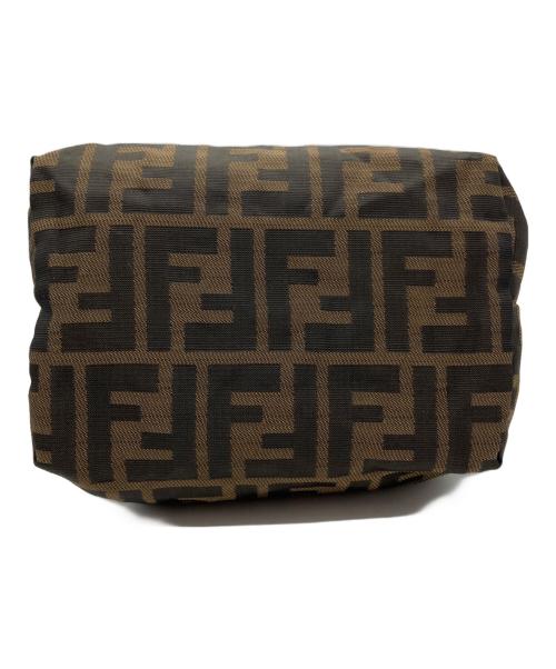 FENDI（フェンディ）FENDI (フェンディ) ズッカ柄ハンドポーチ ブラック×ブラウンの古着・服飾アイテム