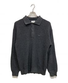 LACOSTE（ラコステ）の古着「ワッフルニットポロセーター」｜グレー