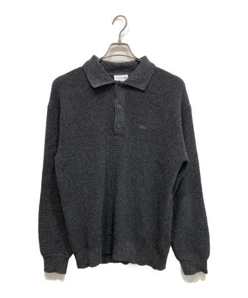 LACOSTE（ラコステ）LACOSTE (ラコステ) ワッフルニットポロセーター グレー サイズ:Mの古着・服飾アイテム