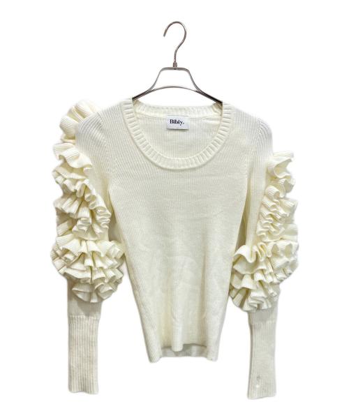 Bibiy.（ビビィ）Bibiy. (ビビィ) FLORENTINA FRILL KNIT ホワイト サイズ:Freeの古着・服飾アイテム