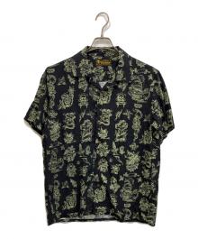 RUDE GALLERY BLACK REBEL（ルードギャラリー ブラックレーベル）の古着「半袖総柄シャツ」｜ブラック