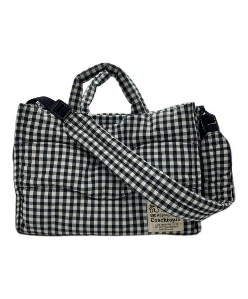 Coachtopia（コーチトピア）Coachtopia (コーチトピア) Loop Tote With Gingham Pattern/ループ トートバッグ ホワイト×ブラックの古着・服飾アイテム