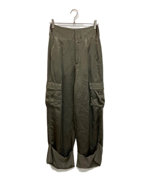 NOUNLESS（ナウンレス）NOUNLESS (ナウンレス) SHINY POCKET WIDE PANTS/カーゴパンツ グリーン サイズ:2の古着・服飾アイテム