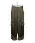 NOUNLESS（ナウンレス）の古着「SHINY POCKET WIDE PANTS/カーゴパンツ」｜グリーン