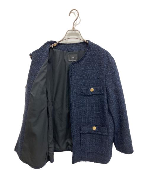23区（ニジュウサンク）23区 (ニジュウサンク) GIOLICA ツイード ジャケット ネイビー サイズ:44の古着・服飾アイテム