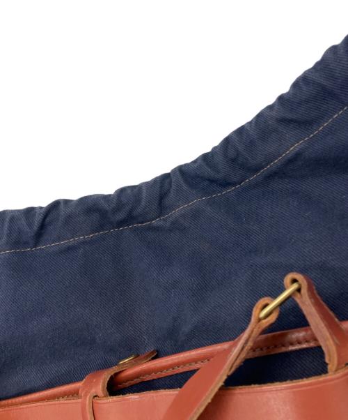 Just Campagne（ジュスト・カンパーニュ）Just Campagne (ジュスト・カンパーニュ) PRAIRIE (プレリー) レザーバスケットバッグ ネイビーの古着・服飾アイテム