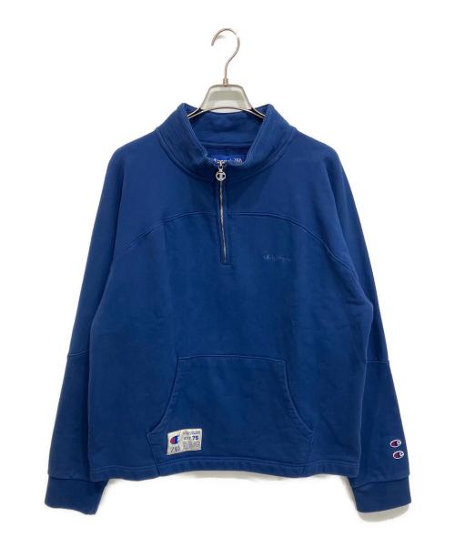 ZARA（ザラ）ZARA (ザラ) Champion (チャンピオン) ハーフジップスウェット ブルー サイズ:XLの古着・服飾アイテム