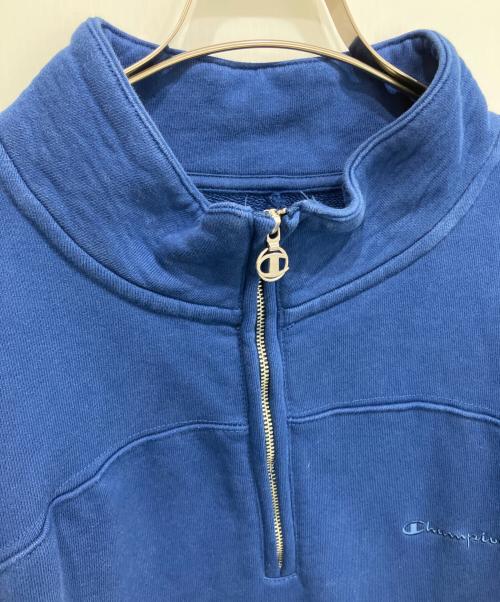 ZARA（ザラ）ZARA (ザラ) Champion (チャンピオン) ハーフジップスウェット ブルー サイズ:XLの古着・服飾アイテム