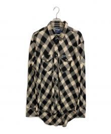 Wrangler×SUGARHILL（ラングラー×シュガーヒル）の古着「BIG OMBRE COWBOY SHIRT」｜ブラック×ベージュ
