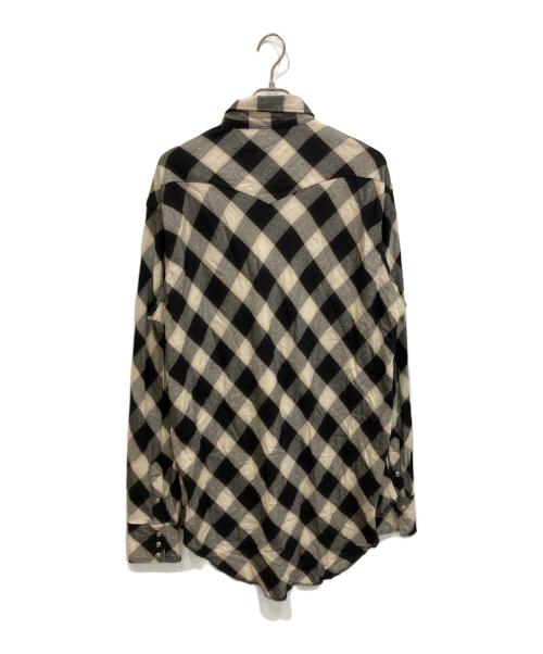 Wrangler（ラングラー）Wrangler (ラングラー) SUGARHILL (シュガーヒル) BIG OMBRE COWBOY SHIRT ブラック×ベージュ サイズ:freeの古着・服飾アイテム