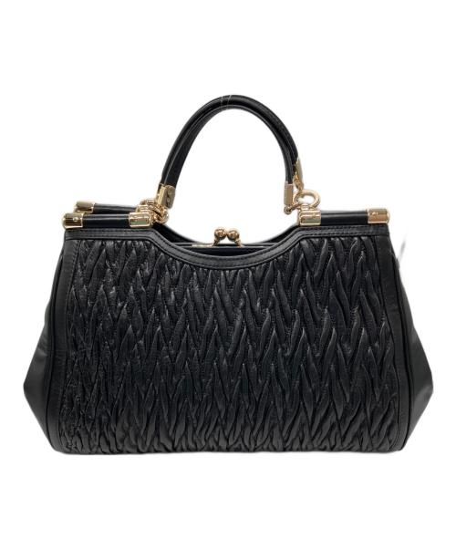 COACH（コーチ）COACH (コーチ) マディソン ギャザード ツイスト キャリー サッチェル/2WAYバッグ ブラックの古着・服飾アイテム
