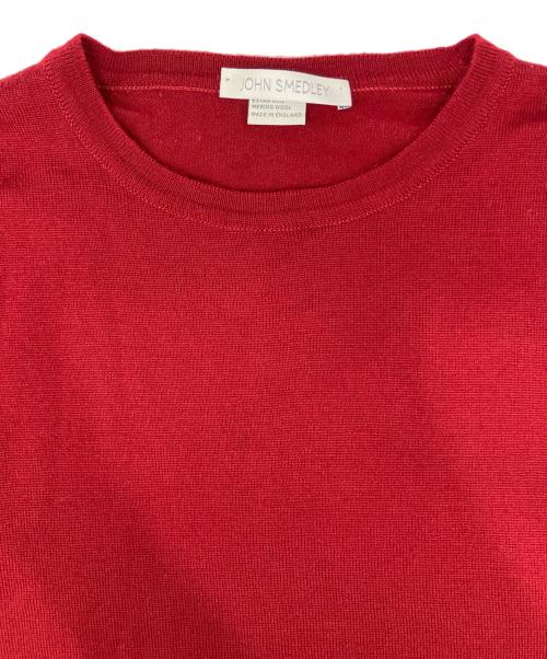 JOHN SMEDLEY（ジョンスメドレー）JOHN SMEDLEY (ジョンスメドレー) メリノウールクルーネックニット レッド サイズ:Mの古着・服飾アイテム