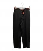BLUE LABEL CRESTBRIDGEブルーレーベルクレストブリッジ）の古着「ダブルサテンカーブパンツ」｜ブラック