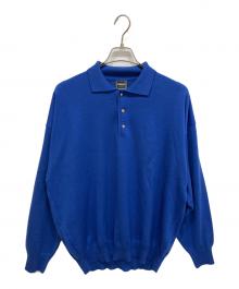 VERSACE JEANS COUTURE（ヴェルサーチ ジーンズクチュール）の古着「ニットポロシャツ」｜ブルー