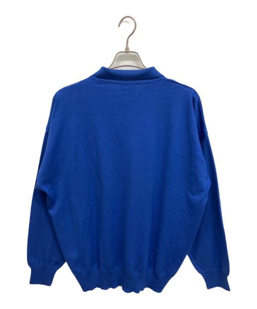 VERSACE JEANS COUTURE（ヴェルサーチ ジーンズクチュール）VERSACE JEANS COUTURE (ヴェルサーチ ジーンズクチュール) ニットポロシャツ ブルー サイズ:freeの古着・服飾アイテム