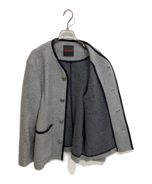 CABAN（キャバン）CABAN (キャバン) ウールコットンダブルフェイス カラーレスジャケット グレー サイズ:Sの古着・服飾アイテム