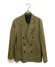 CABAN（キャバン）の古着「ライトウールギャバジン ダブルブレストジャケット」｜オリーブ