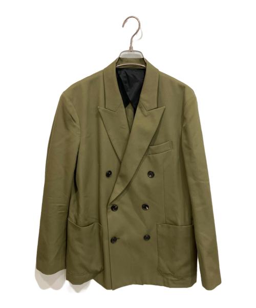 CABAN（キャバン）CABAN (キャバン) ライトウールギャバジン ダブルブレストジャケット オリーブ サイズ:Sの古着・服飾アイテム