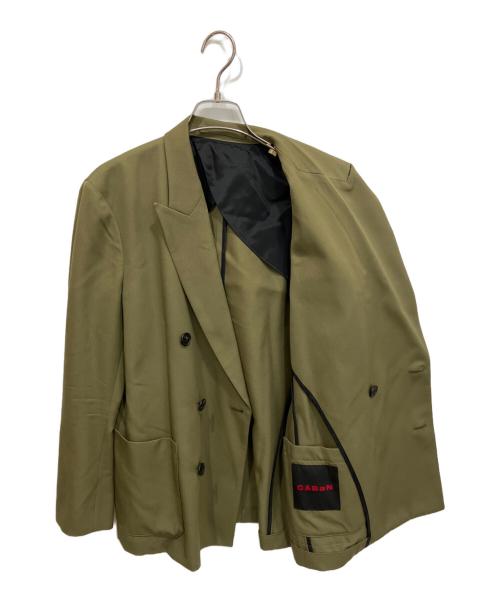 CABAN（キャバン）CABAN (キャバン) ライトウールギャバジン ダブルブレストジャケット オリーブ サイズ:Sの古着・服飾アイテム