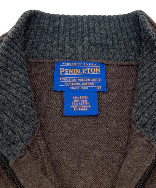 PENDLETON（ペンドルトン）PENDLETON (ペンドルトン) ニットジャケット ブラウン サイズ:Lの古着・服飾アイテム