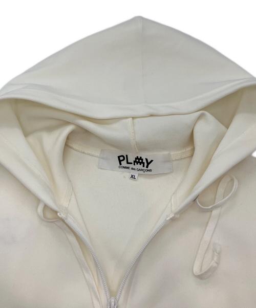 PLAY COMME des GARCONS（プレイコムデギャルソン）PLAY COMME des GARCONS (プレイコムデギャルソン) INVADER (インベーダー) コラボ ジップパーカー アイボリー サイズ:XLの古着・服飾アイテム