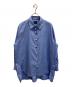 hue DAY TO EVENING（ヒュー デイ トゥ イブニング）の古着「RUFFLE SLEEVE PEARL SHIRTS」｜ブルー
