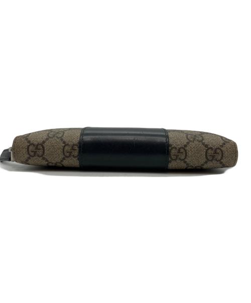 GUCCI（グッチ）GUCCI (グッチ) GGスプリーム ラウンドファスナー 長財布 ブラウンの古着・服飾アイテム