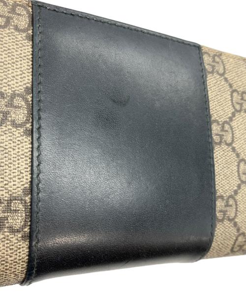 GUCCI（グッチ）GUCCI (グッチ) GGスプリーム ラウンドファスナー 長財布 ブラウンの古着・服飾アイテム