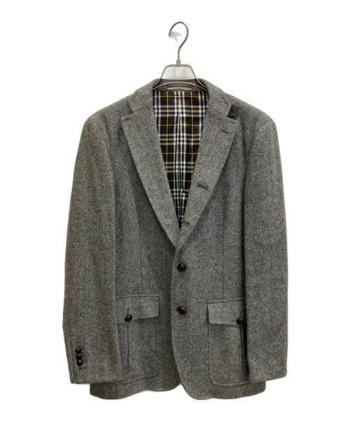 BURBERRY BLACK LABEL（バーバリーブラックレーベル）BURBERRY BLACK LABEL (バーバリーブラックレーベル) ウール混テーラードジャケット グレー サイズ:LLの古着・服飾アイテム
