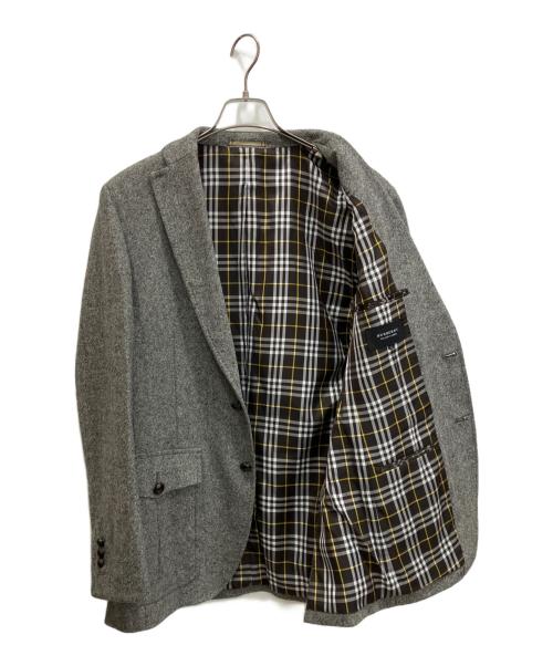BURBERRY BLACK LABEL（バーバリーブラックレーベル）BURBERRY BLACK LABEL (バーバリーブラックレーベル) ウール混テーラードジャケット グレー サイズ:LLの古着・服飾アイテム