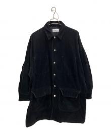 FOLL（フォル）の古着「wardrobe cocoon corduroy half coat/ワードローブ コクーン コーデュロイ ハーフ コート」｜ブラック