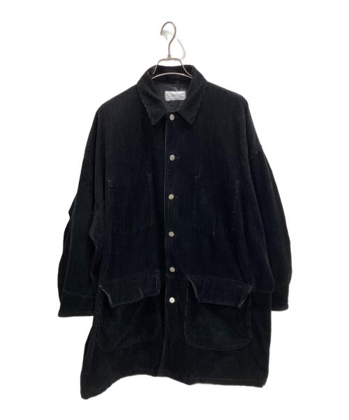 FOLL（フォル）FOLL (フォル) wardrobe cocoon corduroy half coat/ワードローブ コクーン コーデュロイ ハーフ コート ブラック サイズ:Fの古着・服飾アイテム