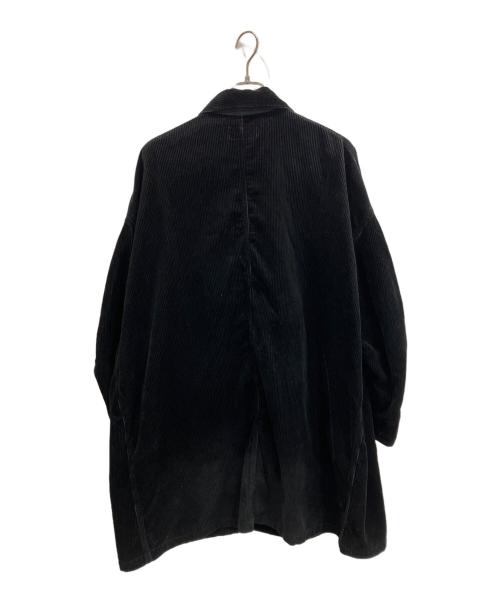 FOLL（フォル）FOLL (フォル) wardrobe cocoon corduroy half coat/ワードローブ コクーン コーデュロイ ハーフ コート ブラック サイズ:Fの古着・服飾アイテム