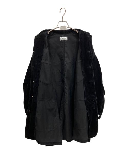 FOLL（フォル）FOLL (フォル) wardrobe cocoon corduroy half coat/ワードローブ コクーン コーデュロイ ハーフ コート ブラック サイズ:Fの古着・服飾アイテム