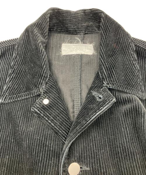 FOLL（フォル）FOLL (フォル) wardrobe cocoon corduroy half coat/ワードローブ コクーン コーデュロイ ハーフ コート ブラック サイズ:Fの古着・服飾アイテム
