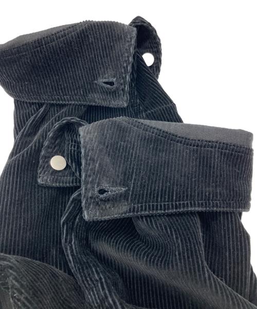 FOLL（フォル）FOLL (フォル) wardrobe cocoon corduroy half coat/ワードローブ コクーン コーデュロイ ハーフ コート ブラック サイズ:Fの古着・服飾アイテム