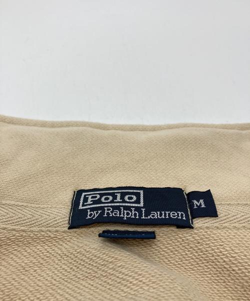 POLO RALPH LAUREN（ポロ・ラルフローレン）POLO RALPH LAUREN (ポロ・ラルフローレン) Pロゴ ハーフジップスウェット ベージュ サイズ:Mの古着・服飾アイテム