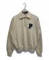 POLO RALPH LAUREN（ポロ・ラルフローレン）の古着「Pロゴ ハーフジップスウェット」｜ベージュ