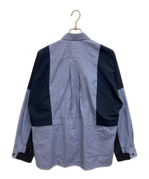 sacai（サカイ）sacai (サカイ) 25SS Poplin x Taslan Nylon Shirt ブルー サイズ:1の古着・服飾アイテム