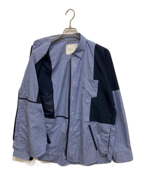 sacai（サカイ）sacai (サカイ) 25SS Poplin x Taslan Nylon Shirt ブルー サイズ:1の古着・服飾アイテム