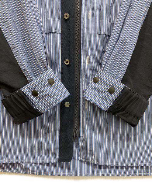sacai（サカイ）sacai (サカイ) 25SS Poplin x Taslan Nylon Shirt ブルー サイズ:1の古着・服飾アイテム
