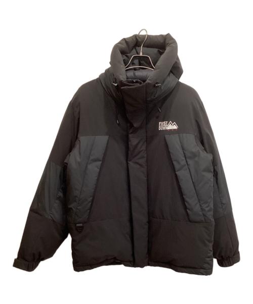 FIRST DOWN（ファーストダウン）FIRST DOWN (ファーストダウン) パネルショートダウンジャケット ブラック サイズ:Lの古着・服飾アイテム