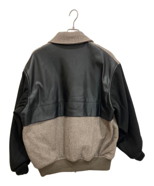 taupe（トープ）taupe (トープ) QUILT HOUNDSTOOTH ZIP BLOUSON キルトライナーブロッキングジップブルゾン ブラウン×ブラック サイズ:02の古着・服飾アイテム